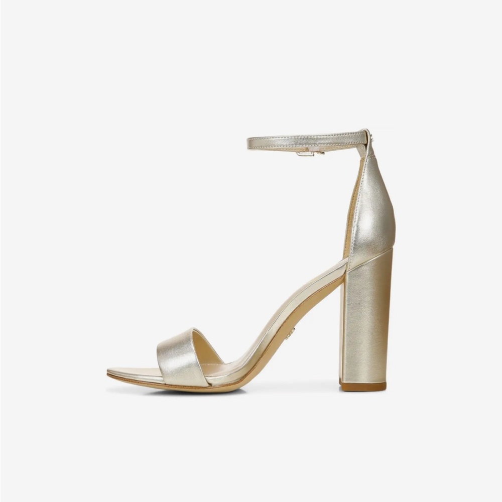 NEW in Box Sam Edelman Sandal Heel Gold Yaro Women's 8.5 MSRP $130